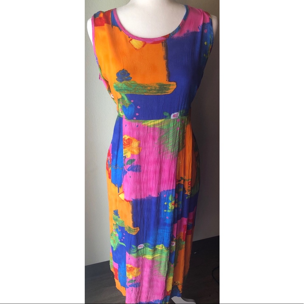 Vintage 90’s Jams World Colorful Print Dress